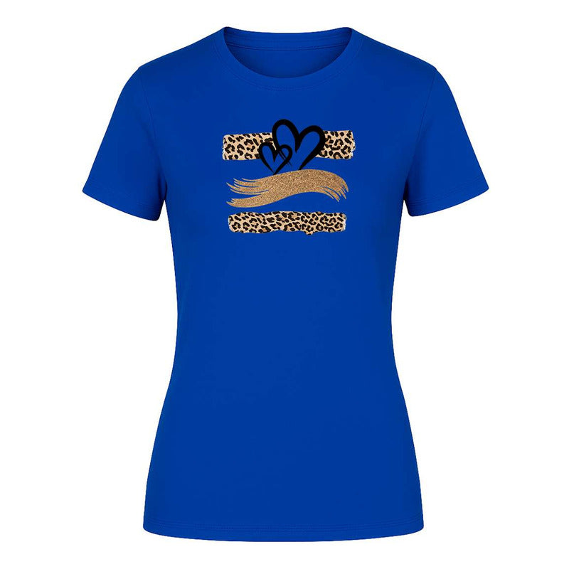 Playera "Corazones Animal Print" Leopardo - Dama