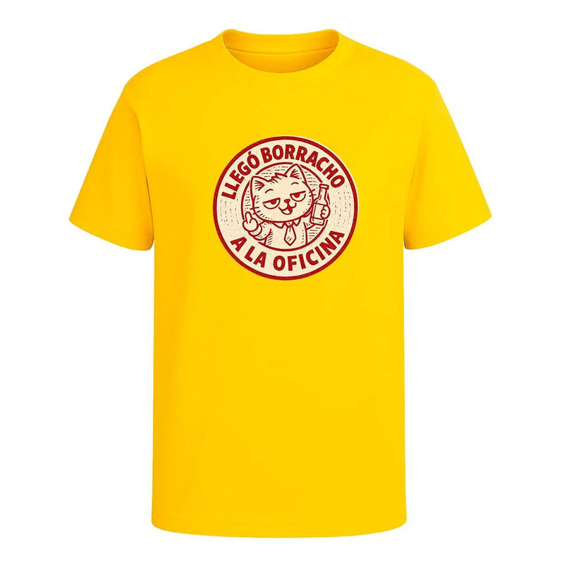 Playera Llegó Borracho A La Oficina Frase Broma Meme Unisex