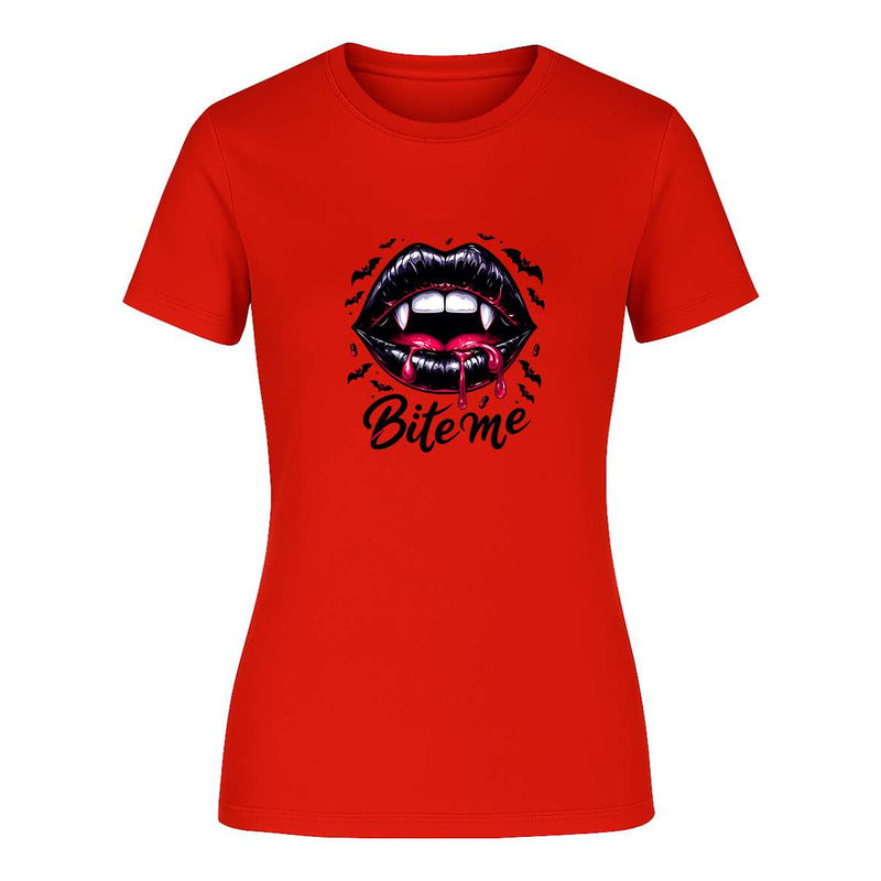 Playera "Bite Me" Labios de Vampiro - Dama
