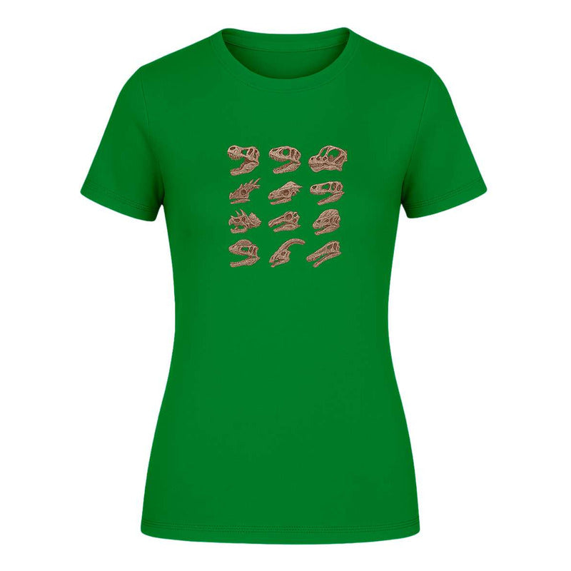 Playera "Cráneos de Dinosaurio" Fósiles - Dama