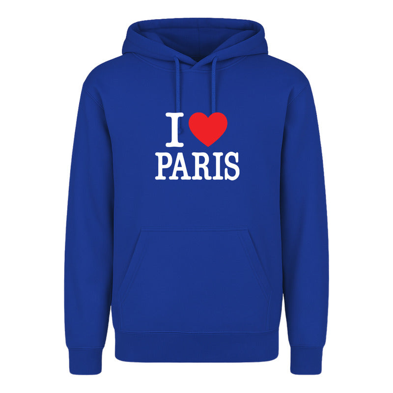 Sudadera Unisex I Love Paris Estilo Turístico Viaje Europa