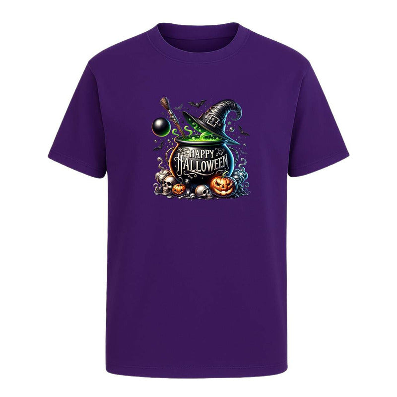 Playera Happy Halloween Caldero Bruja Calabaza Unisex