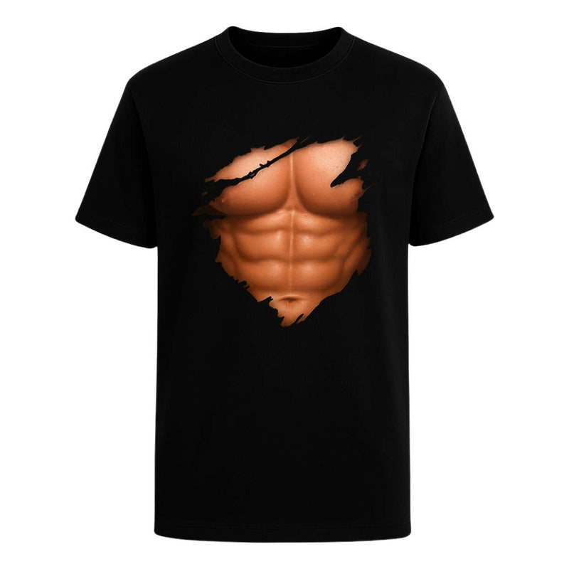 Playera "Abdomen Marcado" Efecto Rasgado - Hombre