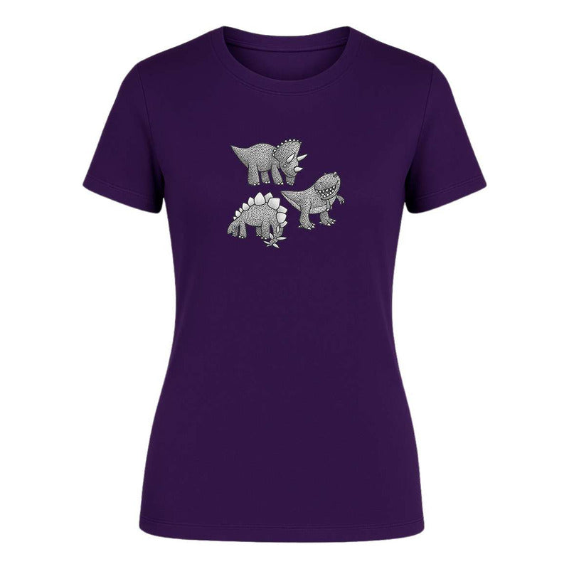 Playera "Dinosaurios" Triceratops Stegosaurio T-Rex - Dama