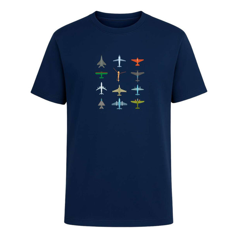 Playera infantil KreaLab con diseño de aviones de la colección pilotos, ideal para fans y niños.