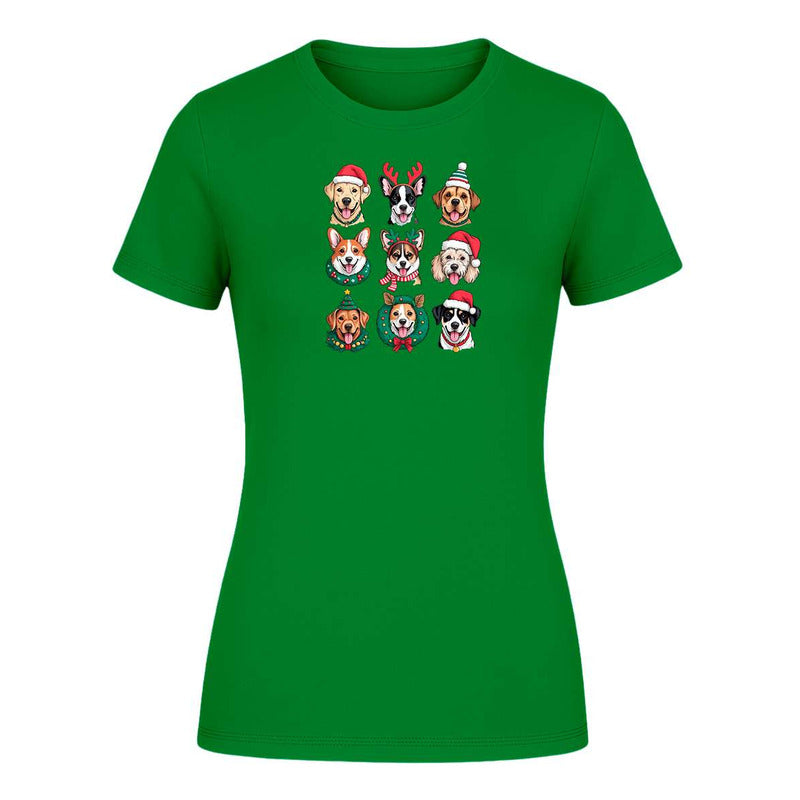 Playera Perros Navideños Dog Lover Santa Regalo De Dama