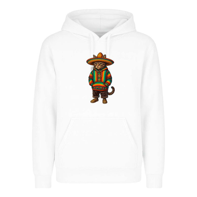 Sudadera Gato Con Sombrero Mexicano Poncho Divertida Unisex