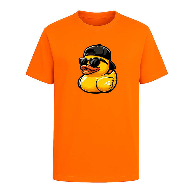 Playera infantil KreaLab Pato Cool con gafas y gorra urbana, estilo divertido y colorido para niños.