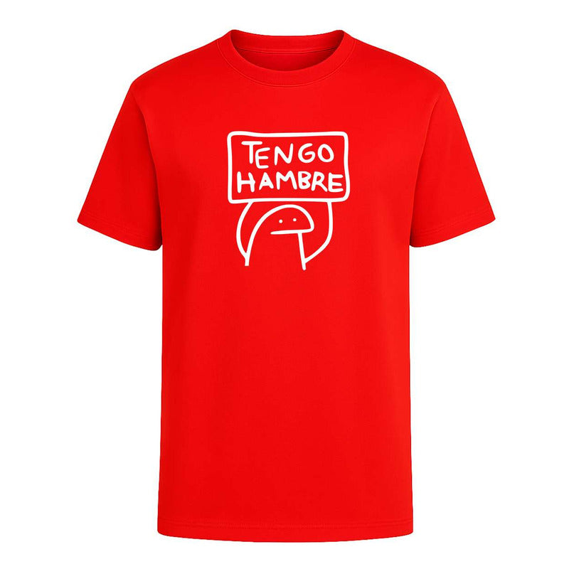 Playera unisex KreaLab con frase divertida "Tengo Hambre Meme" en diseño colorido y estilo casual.