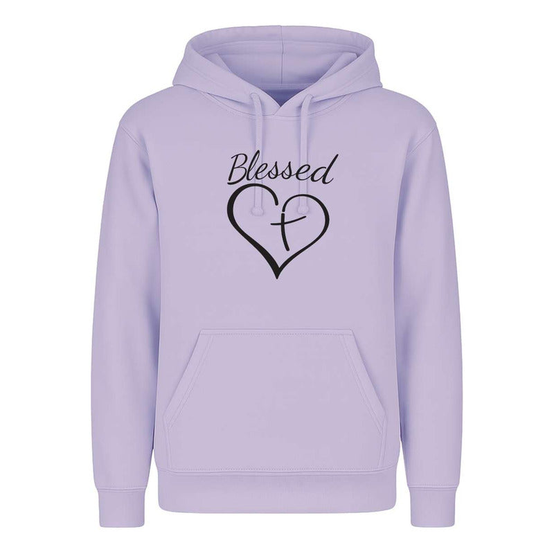 Sudadera Blessed Corazón Con Cruz Fe Y Devoción Unisex