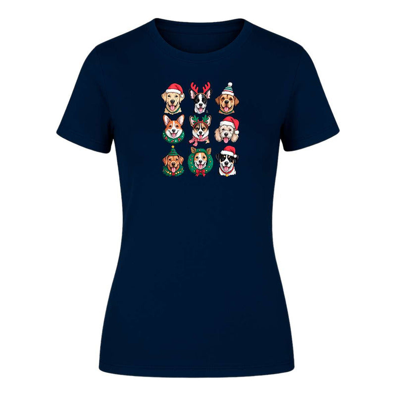 Playera Perros Navideños Dog Lover Santa Regalo De Dama