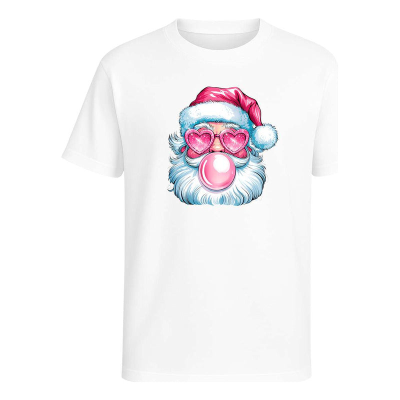 Playera Santa Cool Lentes Corazón Chicle Divertida Infantil
