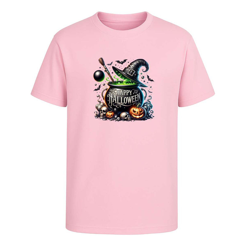 Playera Happy Halloween Caldero Bruja Calabaza Unisex