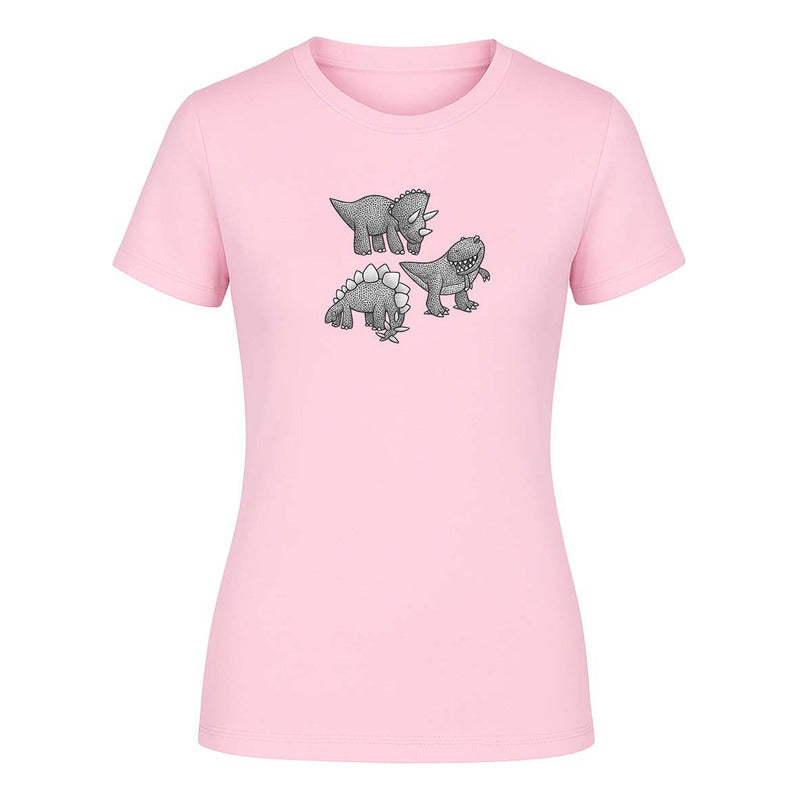 Playera "Dinosaurios" Triceratops Stegosaurio T-Rex - Dama