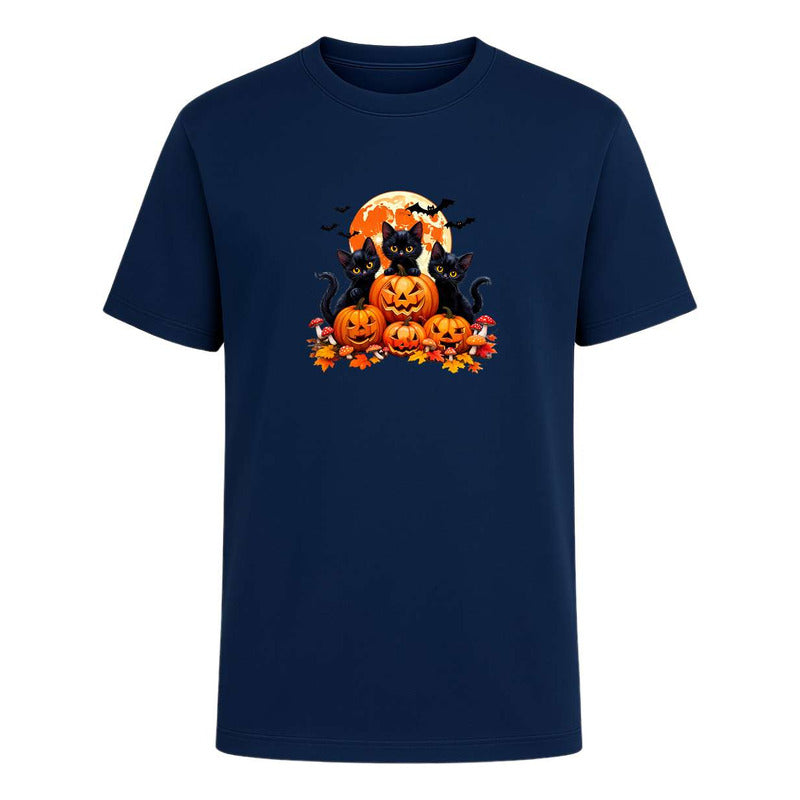 Playera Gatos Con Calabazas Halloween Tierno Fiesta Infantil