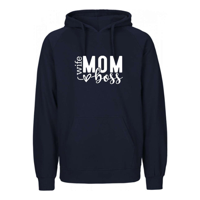 Sudadera Mom Wife Boss Con Corazón  Regalo Mamá Moderna