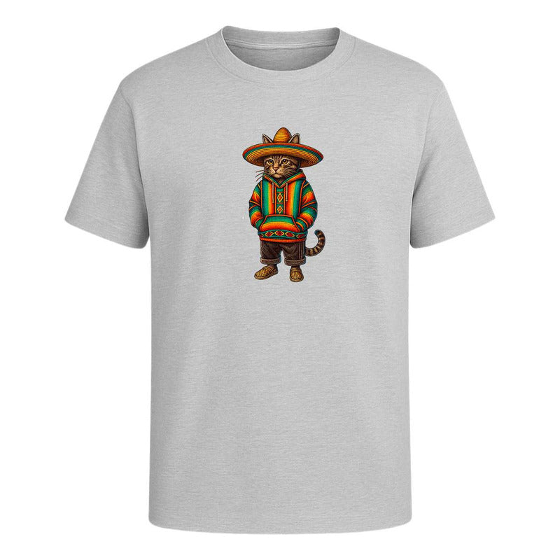 Playera Gato Con Sombrero Mexicano Poncho Divertida Unisex