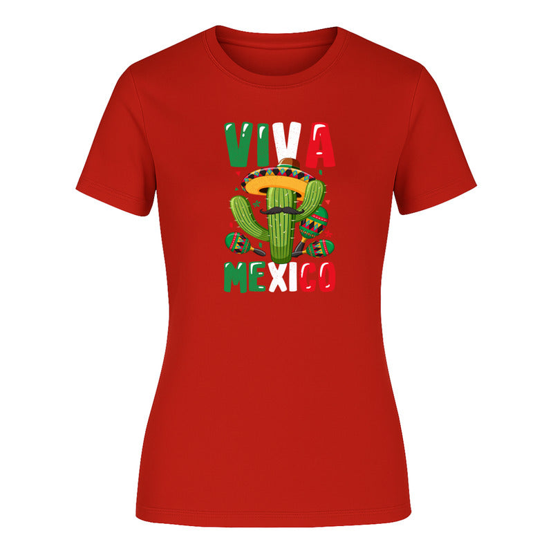 Playera "Viva México" Cactus y Sombrero - Dama