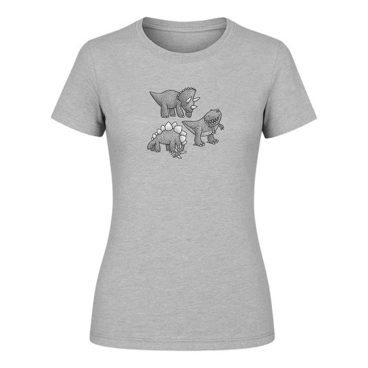 Playera "Dinosaurios" Triceratops Stegosaurio T-Rex - Dama