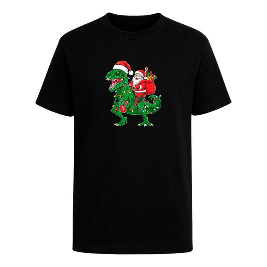 Playera Santa En T Rex Navideño Regalo Divertida Unisex