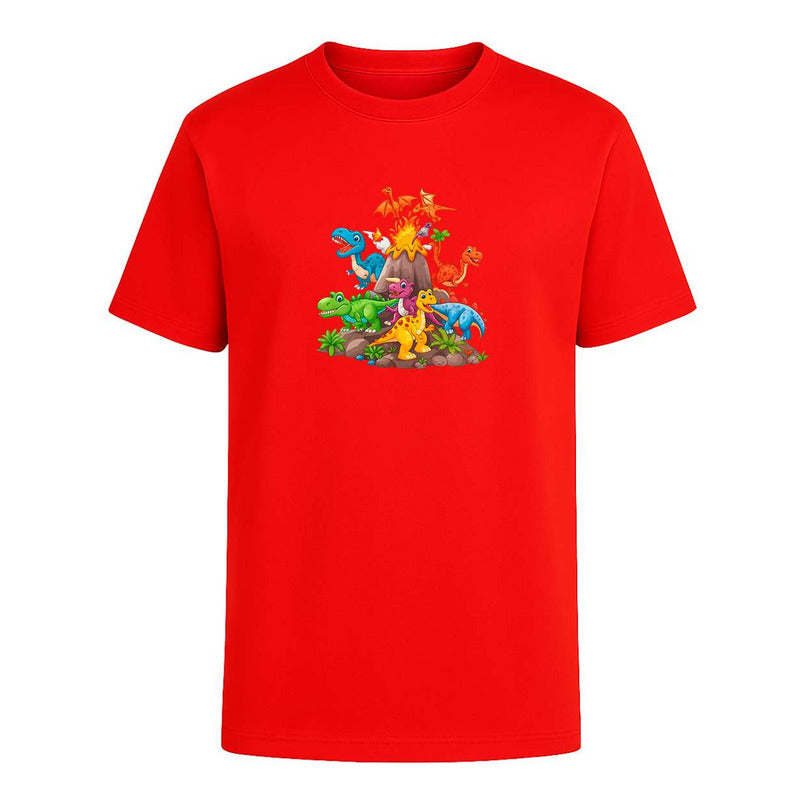 Playera "Dinosaurios con Volcán Eruptivo" - Infantil