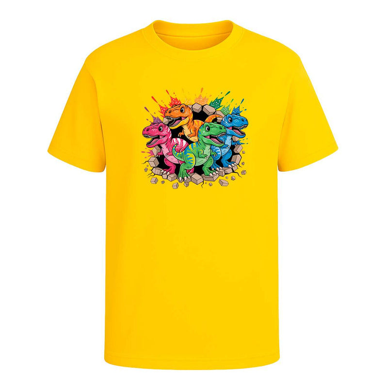 Playera Dinosaurios T Rex De Colores Estampado Infantil