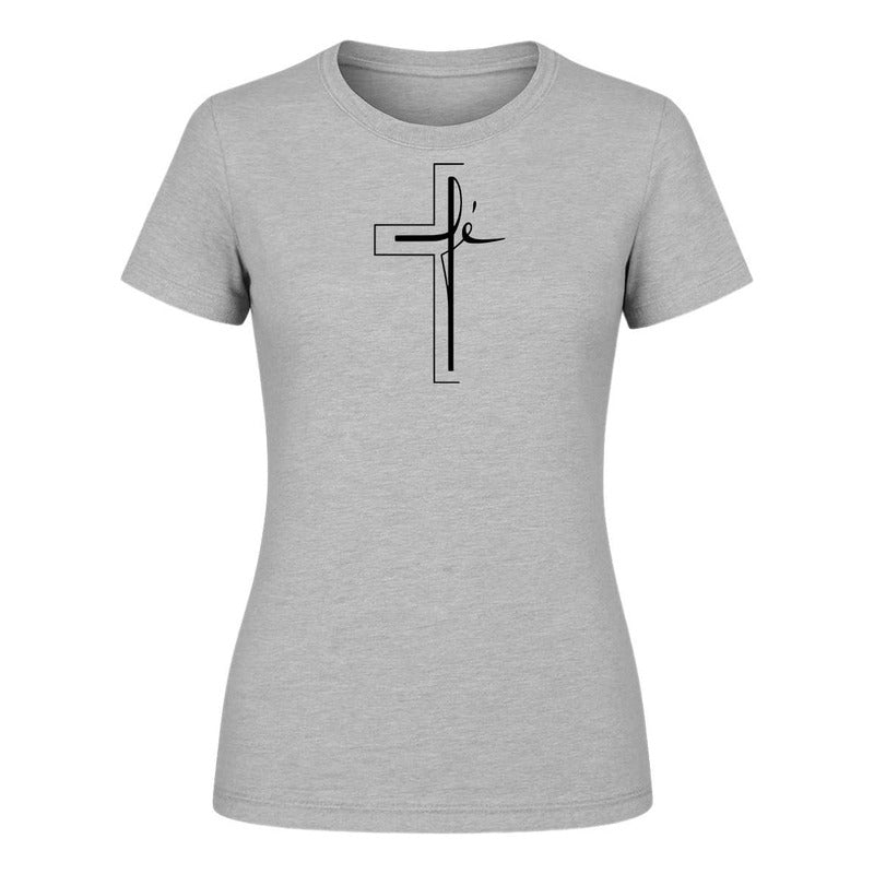 Playera "Cruz Fe" Minimalista - Dama