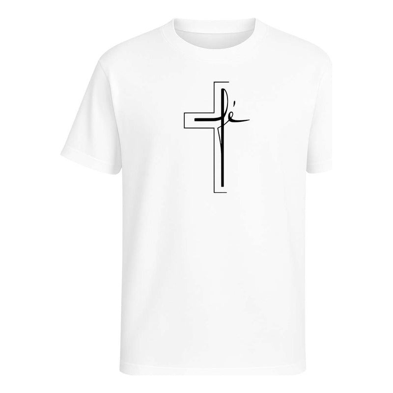 Playera Cruz Fe Minimalista Cristiana Devoción Unisex