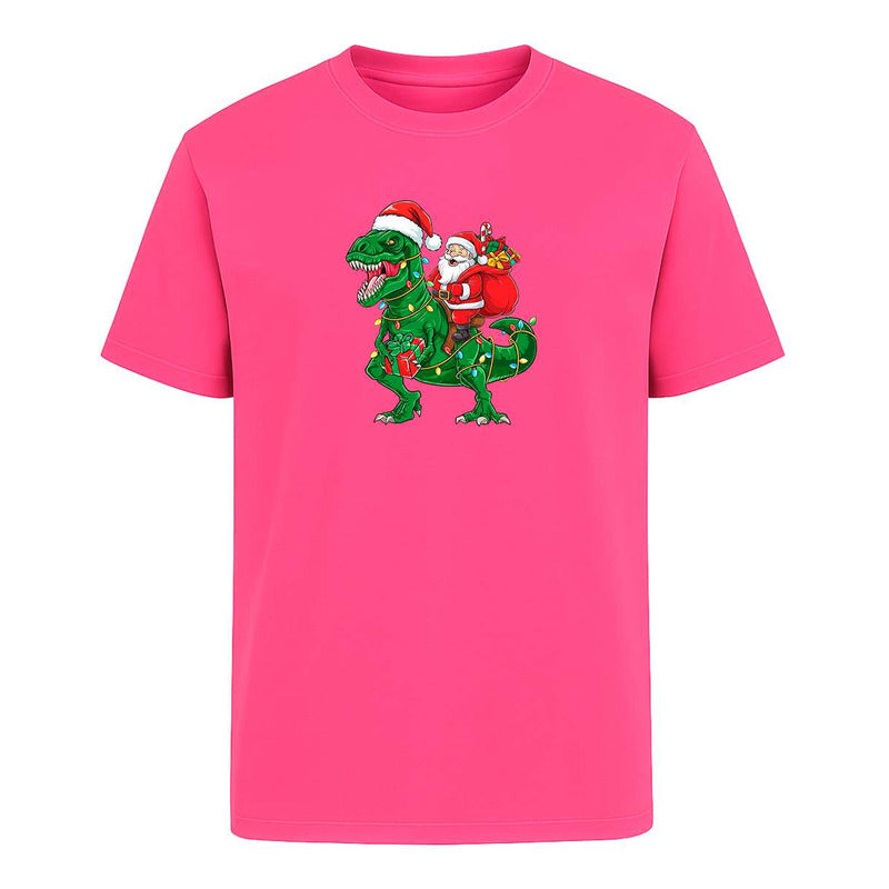 Playera Santa En T Rex Navideño Regalo Divertida Unisex