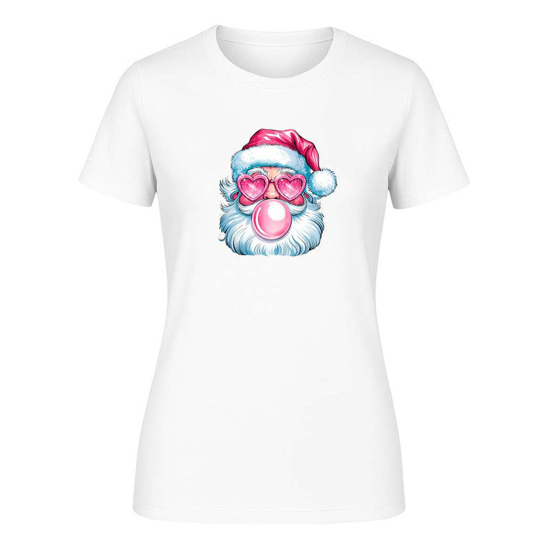 Playera Santa Cool Lentes Corazón Chicle Divertida Dama