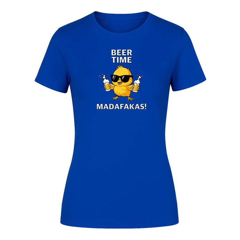 Playera "Beer Time" Pollito Humor - Dama