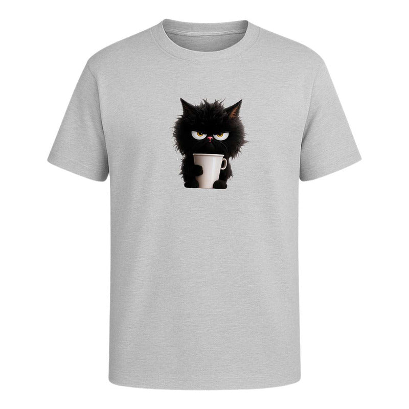 Playera "Gato Enojado Con Café" - Hombre