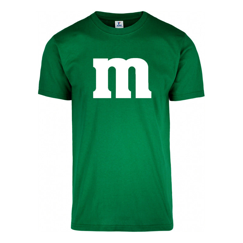 Playera KreaLab M&M para caballero, camiseta de diseño nuevo con logo de M&M en color vibrante, vista frontal.