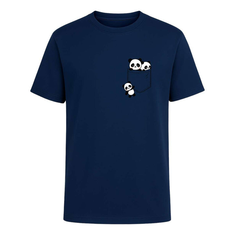 Playera Pandas En Bolsillo Kawaii Regalo Unisex