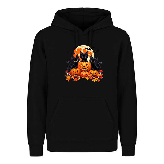 Sudadera Gatos Con Calabazas Halloween Tierno Fiesta Unisex