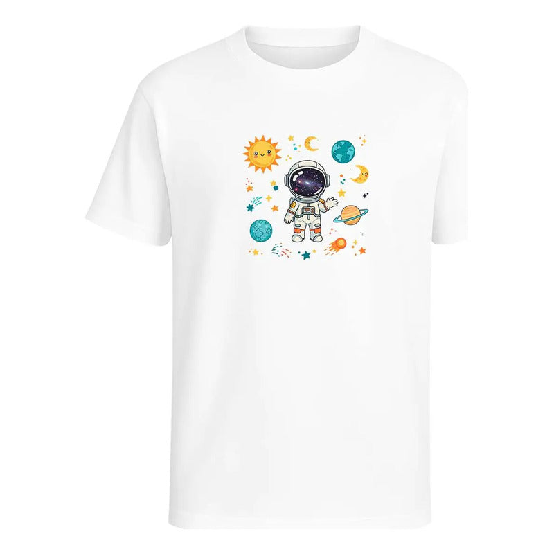 Playera Astronauta Kawaii Sistema Solar Divertida Unisex