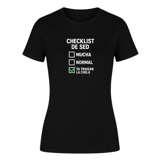 Playera "Checklist de Sed" Cerveza - Dama