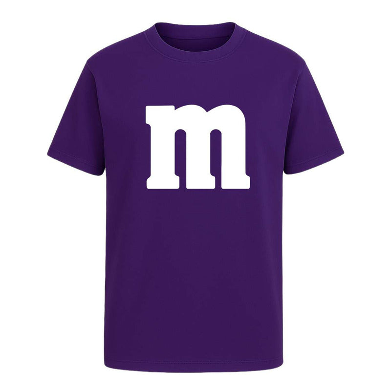 Playera infantil KreaLab de M&M con disfraz divertido, ropa juvenil con diseño colorido y temático de M&M.
