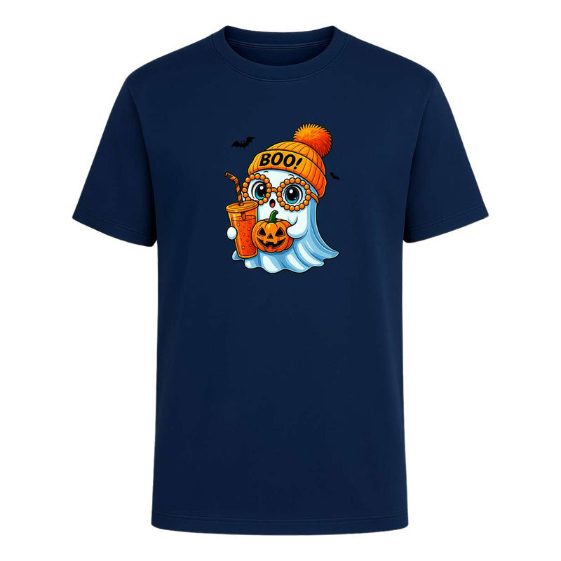 Playera Fantasma Gorro Calabaza Kawaii - Infantil