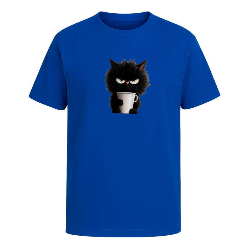 Playera "Gato Enojado Con Café" - Hombre