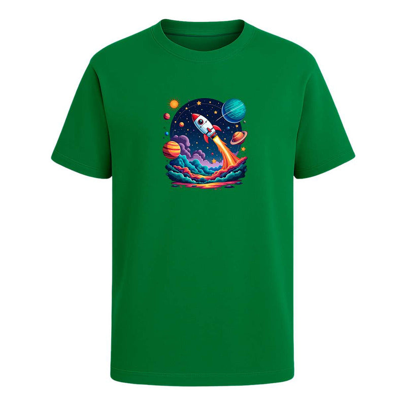 Playera "Cohete y Planetas" Galaxia - Hombre