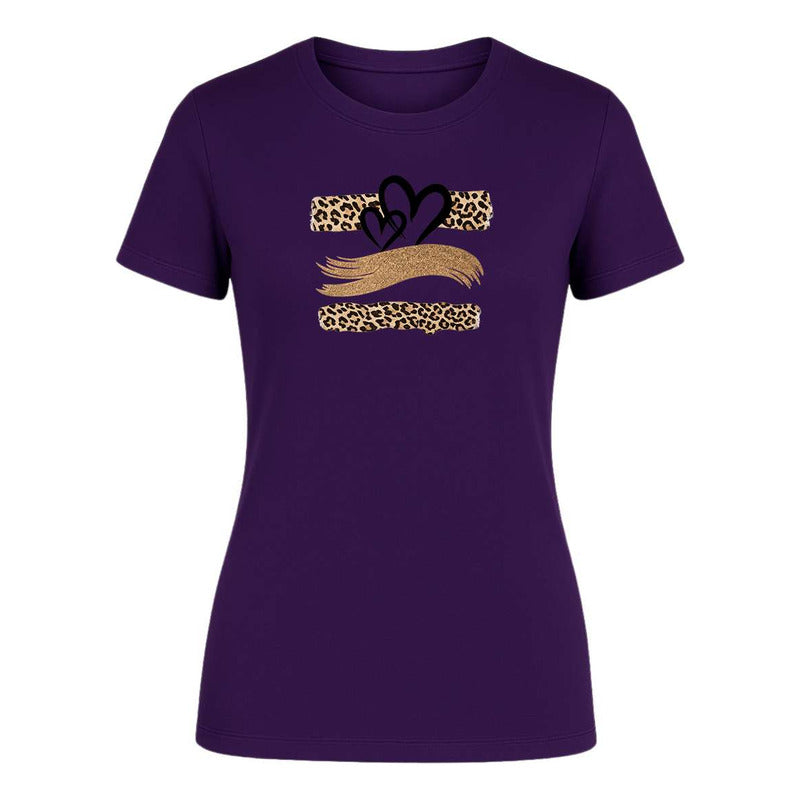 Playera "Corazones Animal Print" Leopardo - Dama