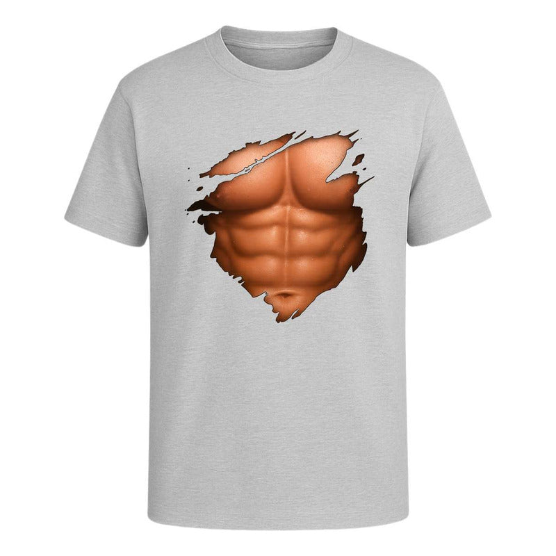 Playera "Abdomen Marcado" Efecto Rasgado - Hombre