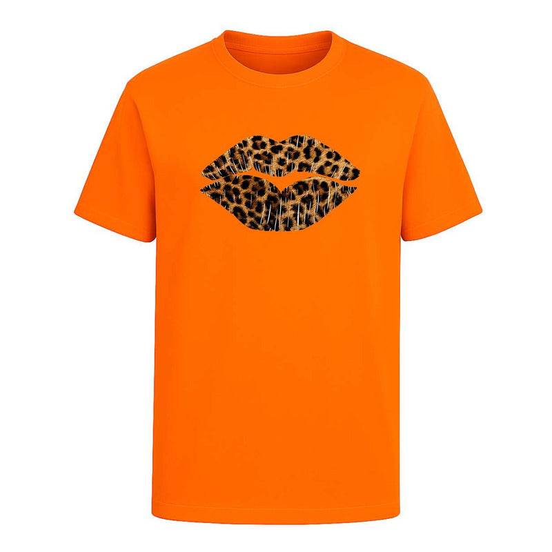 Playera Labios Animal Print Beso Sexy Moda Fiesta Infantil