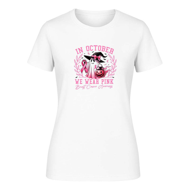 Playera Cancer De Mama Fantasma Octubre Rosa Apoyo De Dama