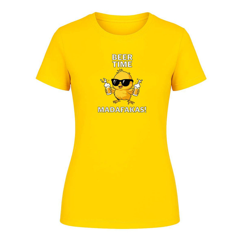 Playera "Beer Time" Pollito Humor - Dama