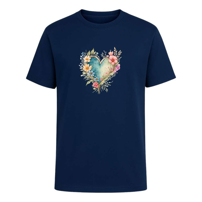 Playera "Corazón Floral" Acuarela - Infantil