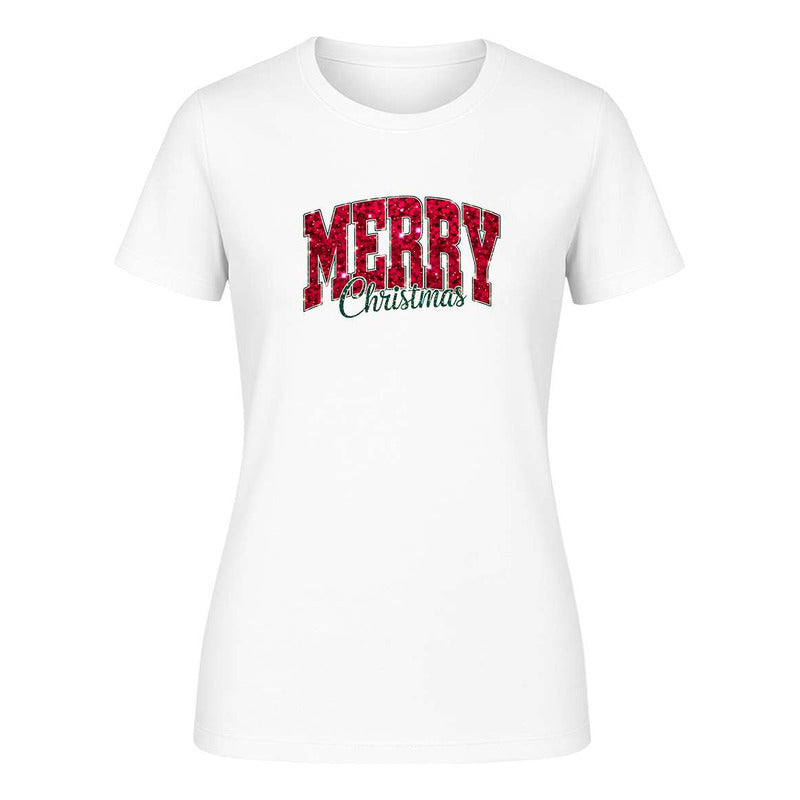 Playera Merry Christmas Navideña Cute Moda Chic De Dama