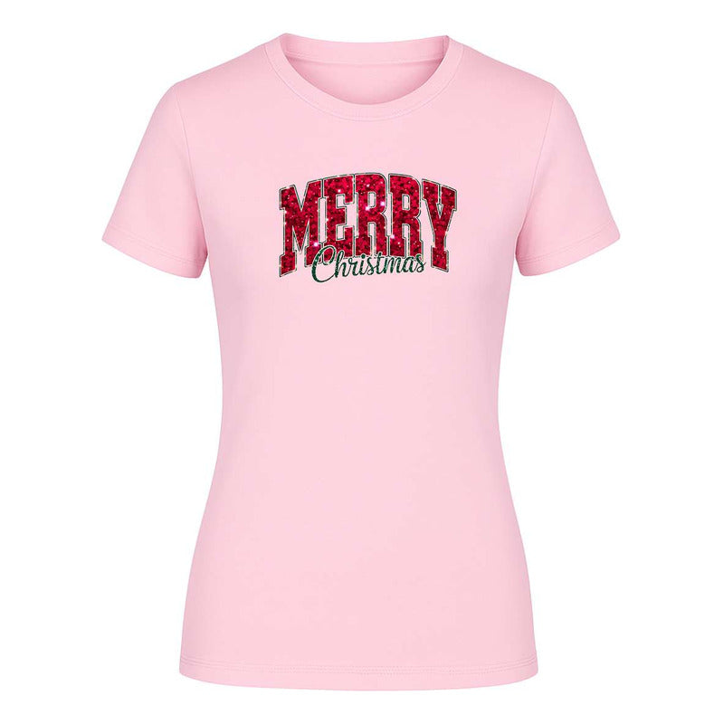 Playera Merry Christmas Navideña Cute Moda Chic De Dama