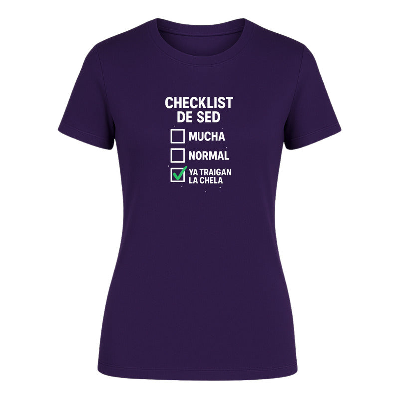 Playera "Checklist de Sed" Cerveza - Dama